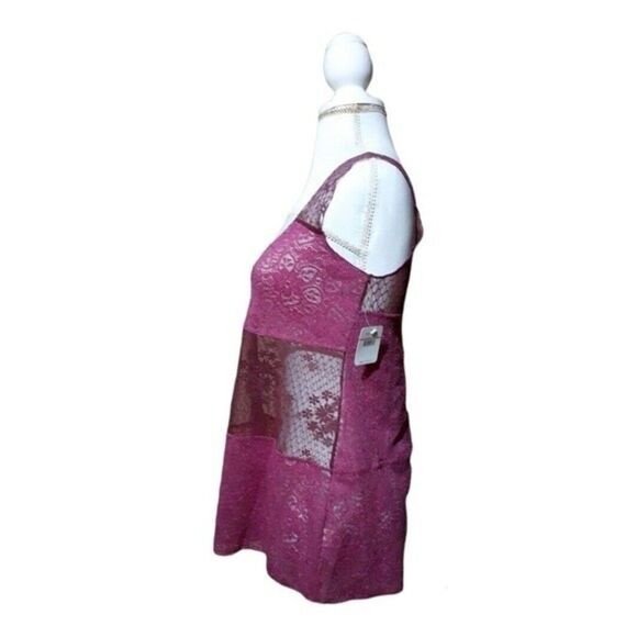 Intimately Free People Women's Raspberry Pink Lace Tank Top Sz Small - Picture 4 of 7
